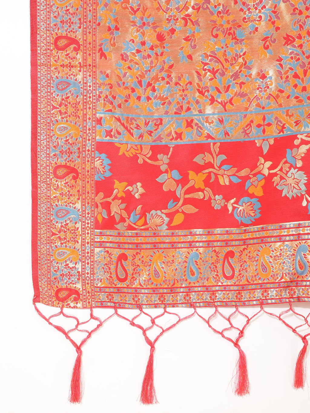 Janasya Pink Chanderi Silk Pashmina Woven Design Saree | Grocsy