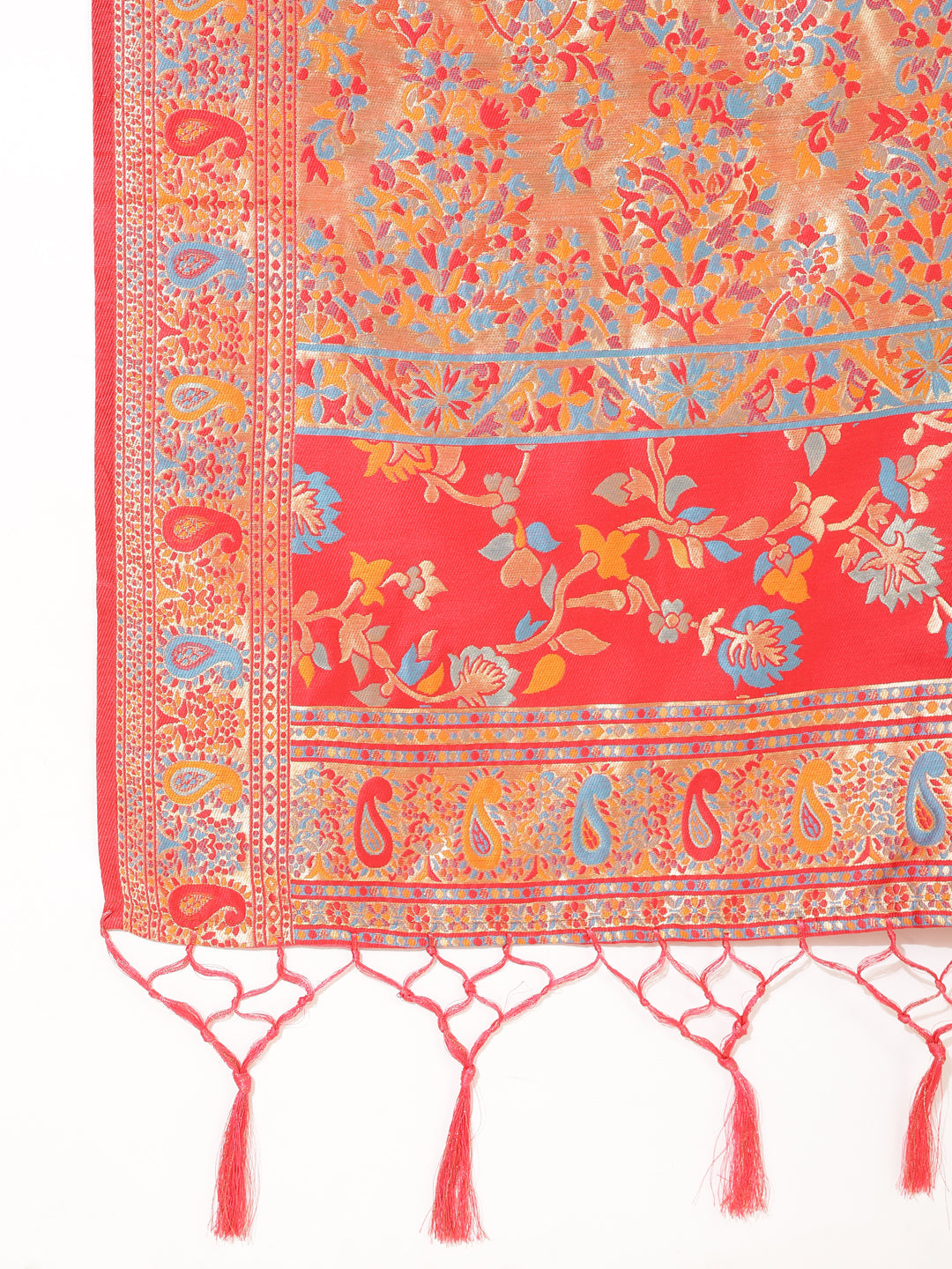 Janasya Pink Chanderi Silk Pashmina Woven Design Saree | Grocsy