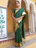 Janasya Green Paithani Silk Ethnic Motifs Paithani Silk Saree | Grocsy