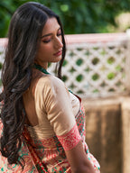 Janasya Beige Cotton Silk Pashmina Woven Design Saree | Grocsy