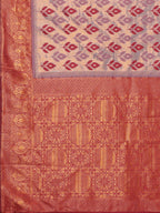 Janasya Grey & Maroon Silk Blend Ethnic Motifs Kanjivaram Saree | Grocsy