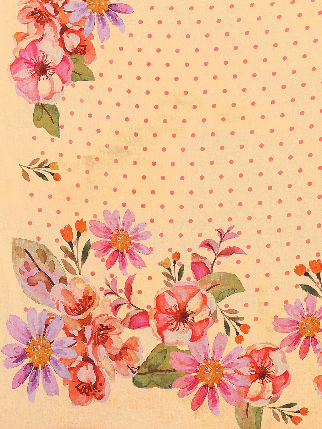 Janasya Peach Georgette Floral Printed Saree | Grocsy