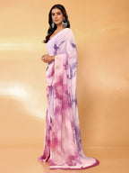 Janasya Multicolor Georgette Ombre Printed Saree | Grocsy