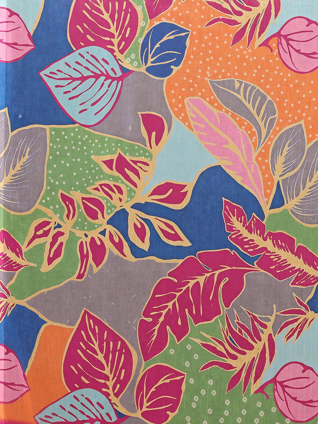 Janasya Multicolor Georgette Tropical Printed Saree | Grocsy