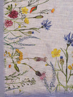 Janasya Lavender Cotton Linen Floral Printed Saree | Grocsy