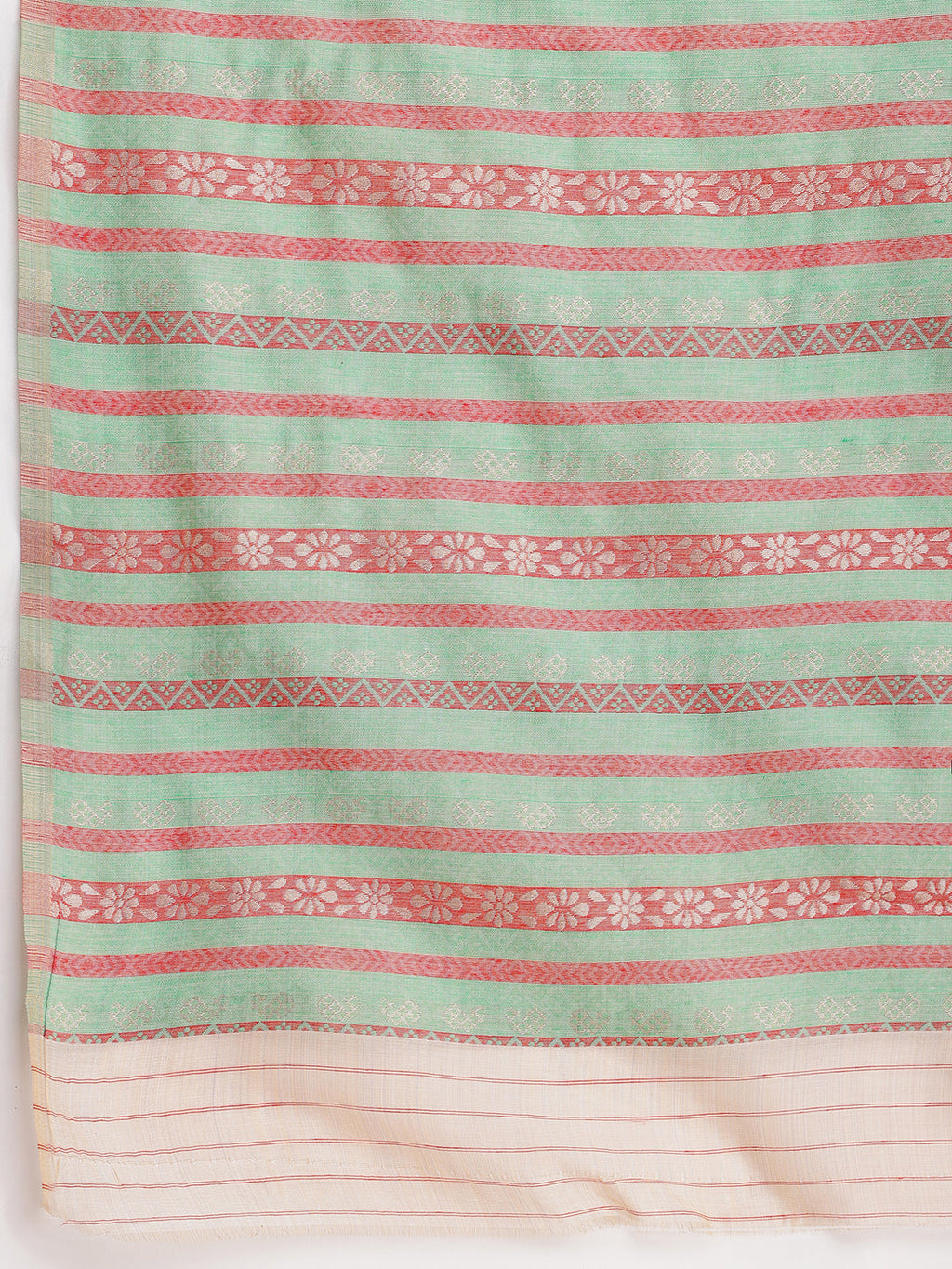 Janasya Beige Silk Blend Ikkat Jacquard Saree | Grocsy