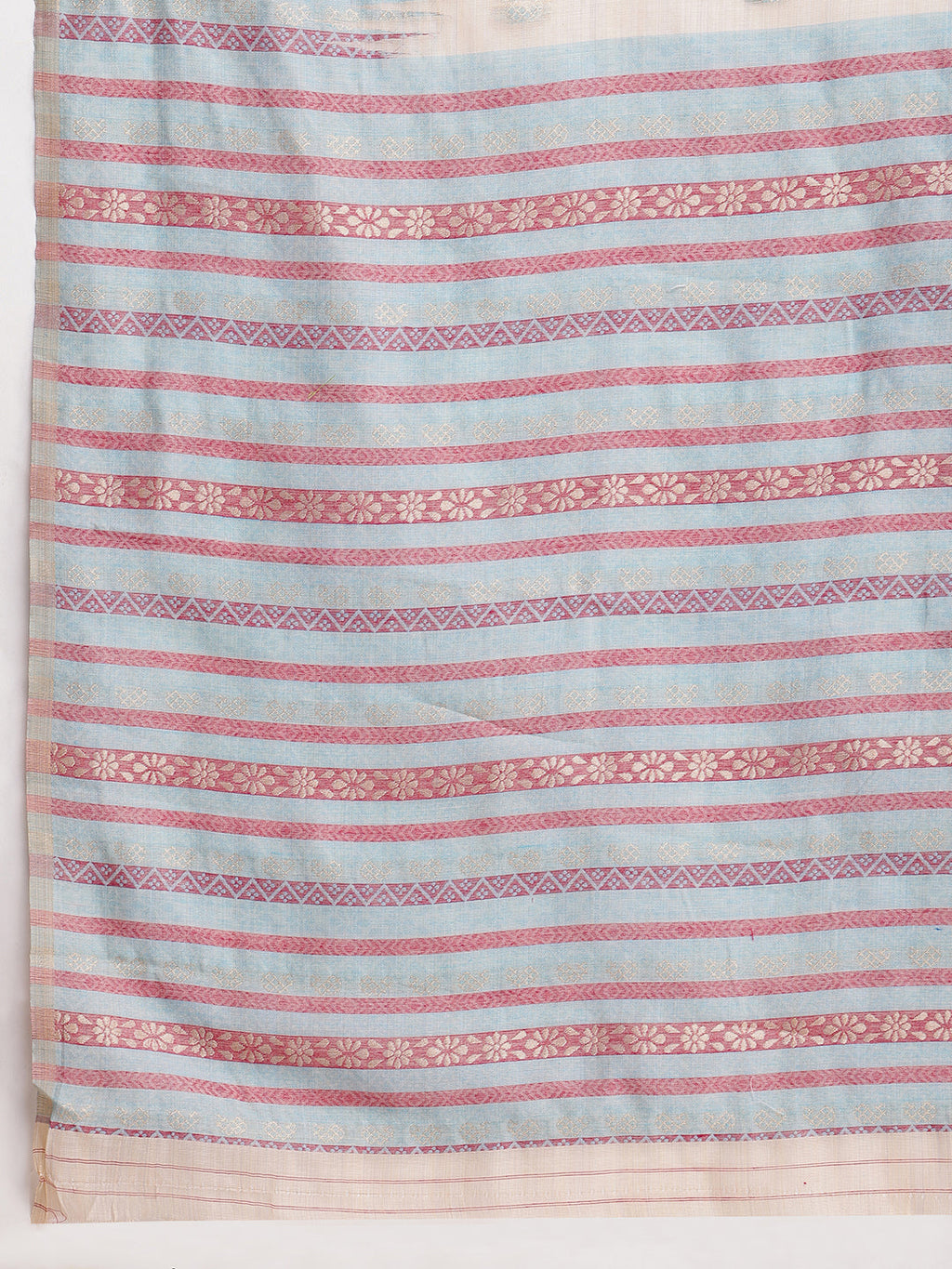 Janasya Beige Silk Blend Ikkat Jacquard Saree | Grocsy