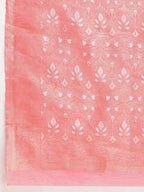 Janasya Navy Blue Silk Blend Geometric Jacquard Saree | Grocsy