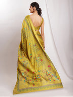 Janasya Green Silk Blend Ethnic Motifs Printed Saree | Grocsy