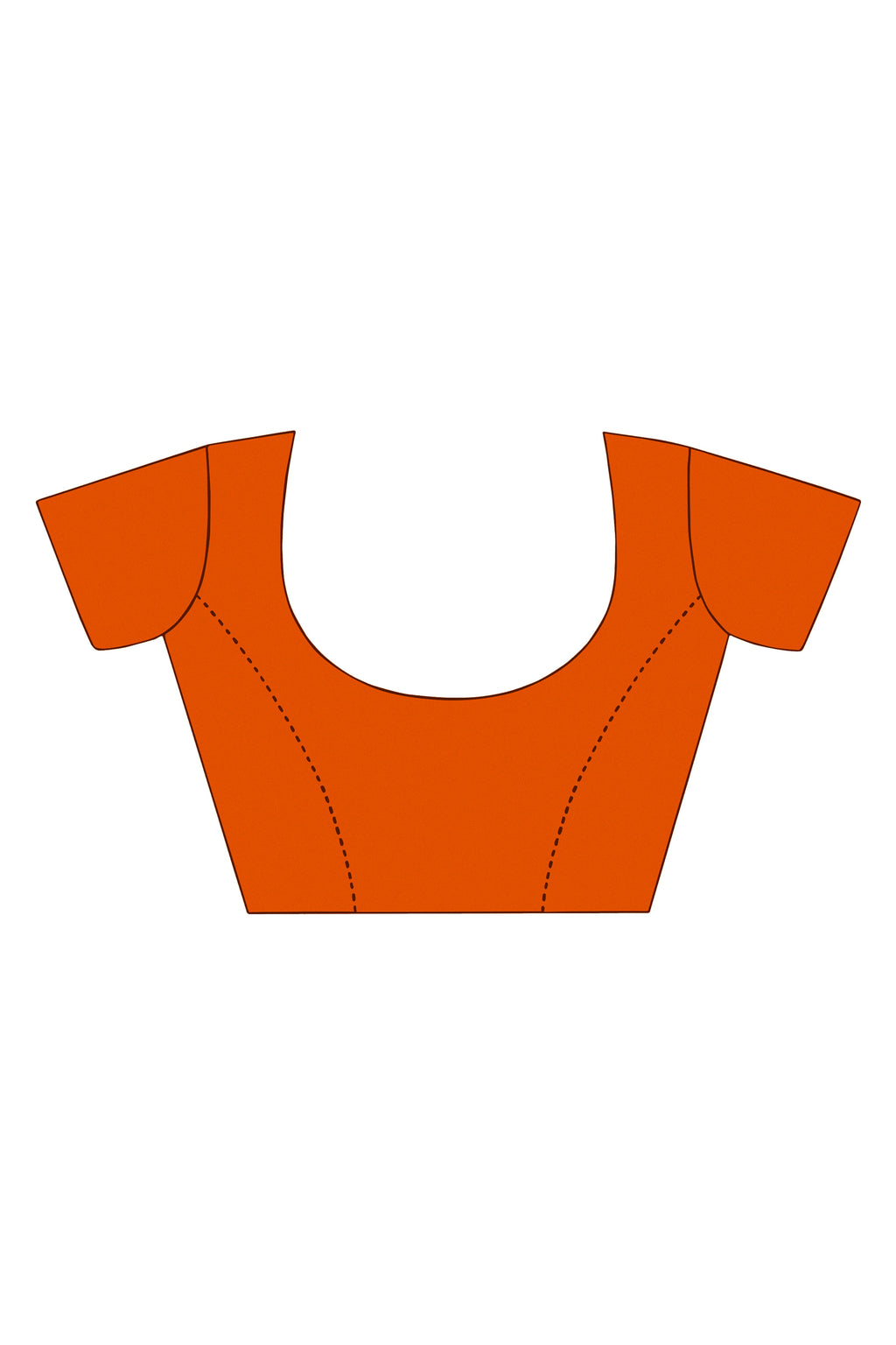 Vamika Orange Designer Saree With Double Blouse 1. Plain Silk Blouse 2. Poncho Blouse (With Embroidery And Stone Work) | Grocsy