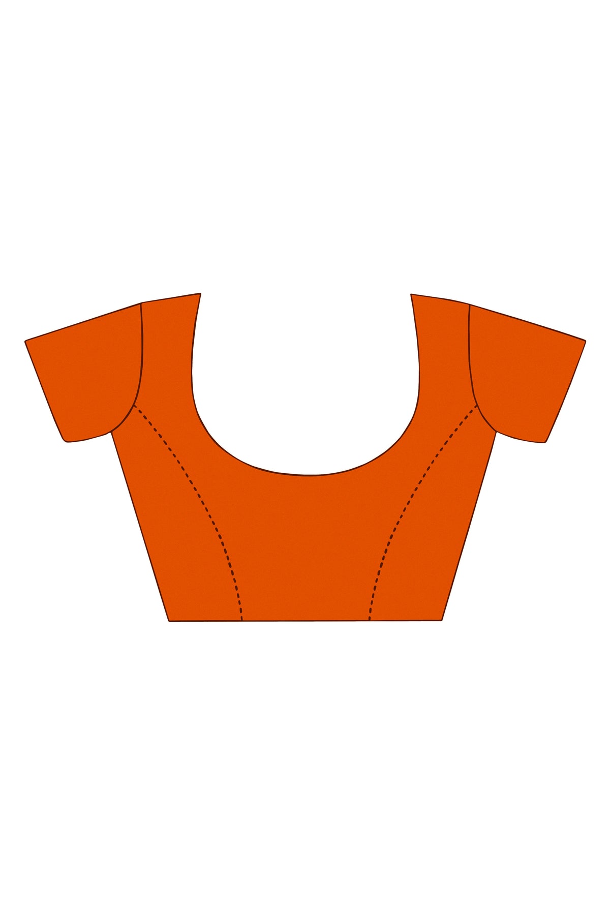 Vamika Orange Designer Saree With Double Blouse 1. Plain Silk Blouse 2. Poncho Blouse (With Embroidery And Stone Work) | Grocsy