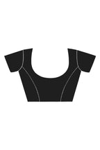 Vamika Black Designer Saree With Double Blouse 1. Plain Silk Blouse 2. Poncho Blouse (With Embroidery And Stone Work) | Grocsy