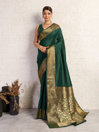 Dwija Fashion Women'S Party Wear Zari Weaving Silk Designer Saree With The Unstitched Blouse-Green | Grocsy