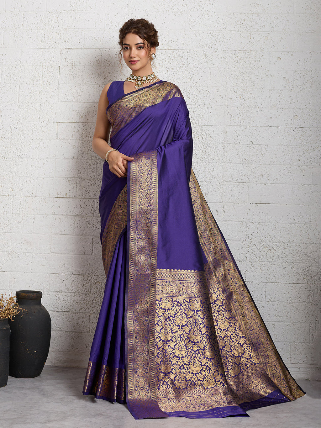 Dwija Fashion Women'S Party Wear Zari Weaving Silk Designer Saree With The Unstitched Blouse-Royal Blue | Grocsy
