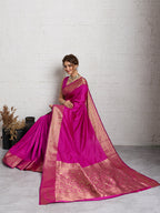 Dwija Fashion Women'S Party Wear Zari Weaving Silk Designer Saree With The Unstitched Blouse-Pink | Grocsy