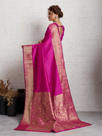 Dwija Fashion Women'S Party Wear Zari Weaving Silk Designer Saree With The Unstitched Blouse-Pink | Grocsy