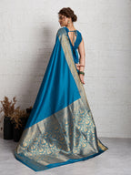 Dwija Fashion Women'S Party Wear Zari Weaving Silk Designer Saree With The Unstitched Blouse-Sky Blue | Grocsy