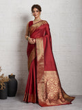 Dwija Fashion Women'S Party Wear Zari Weaving Silk Designer Saree With The Unstitched Blouse-Red | Grocsy