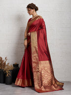 Dwija Fashion Women'S Party Wear Zari Weaving Silk Designer Saree With The Unstitched Blouse-Red | Grocsy
