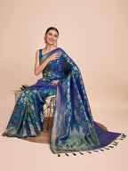 Dwija Fashion Teal Green Wedding Wear Pure Silk Jari Weaving Work Saree With Unstitched Blouse | Grocsy