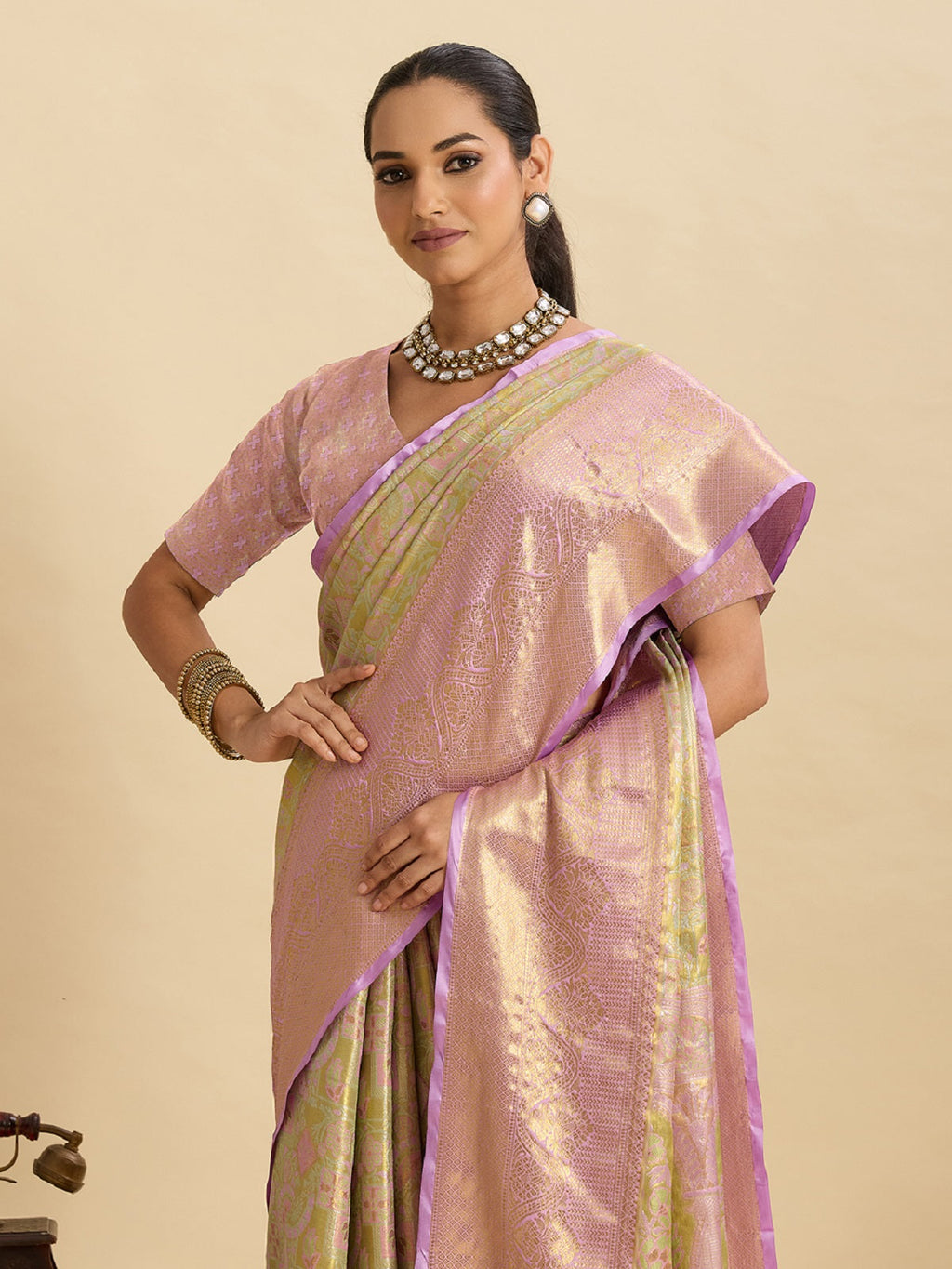 Dwija Fashion Mint Green Wedding Wear Kanjivaram Silk Jari Weaving With Unstitched Blouse | Grocsy