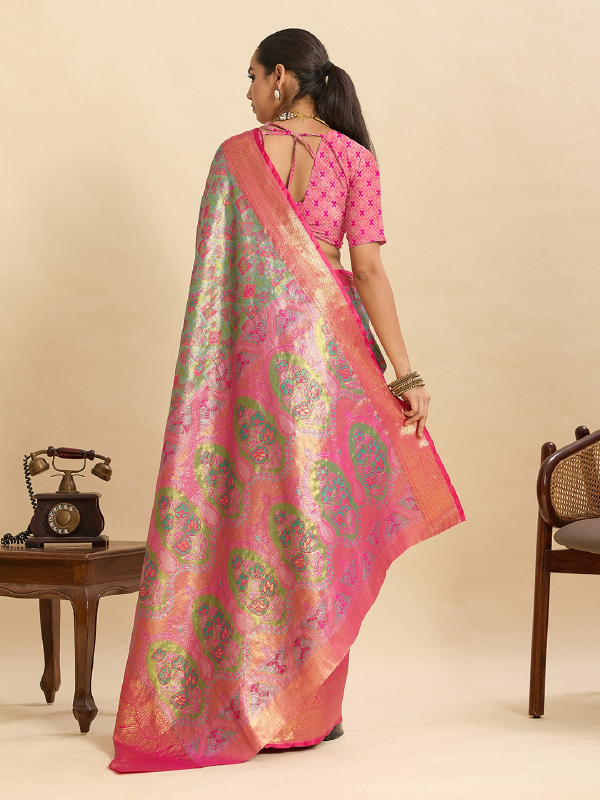 Dwija Fashion Grey Wedding Wear Kanjivaram Silk Jari Weaving With Unstitched Blouse | Grocsy