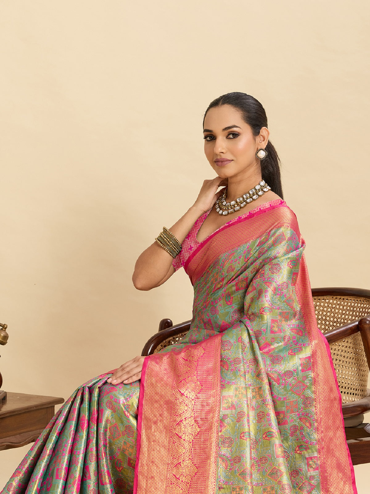 Dwija Fashion Grey Wedding Wear Kanjivaram Silk Jari Weaving With Unstitched Blouse | Grocsy