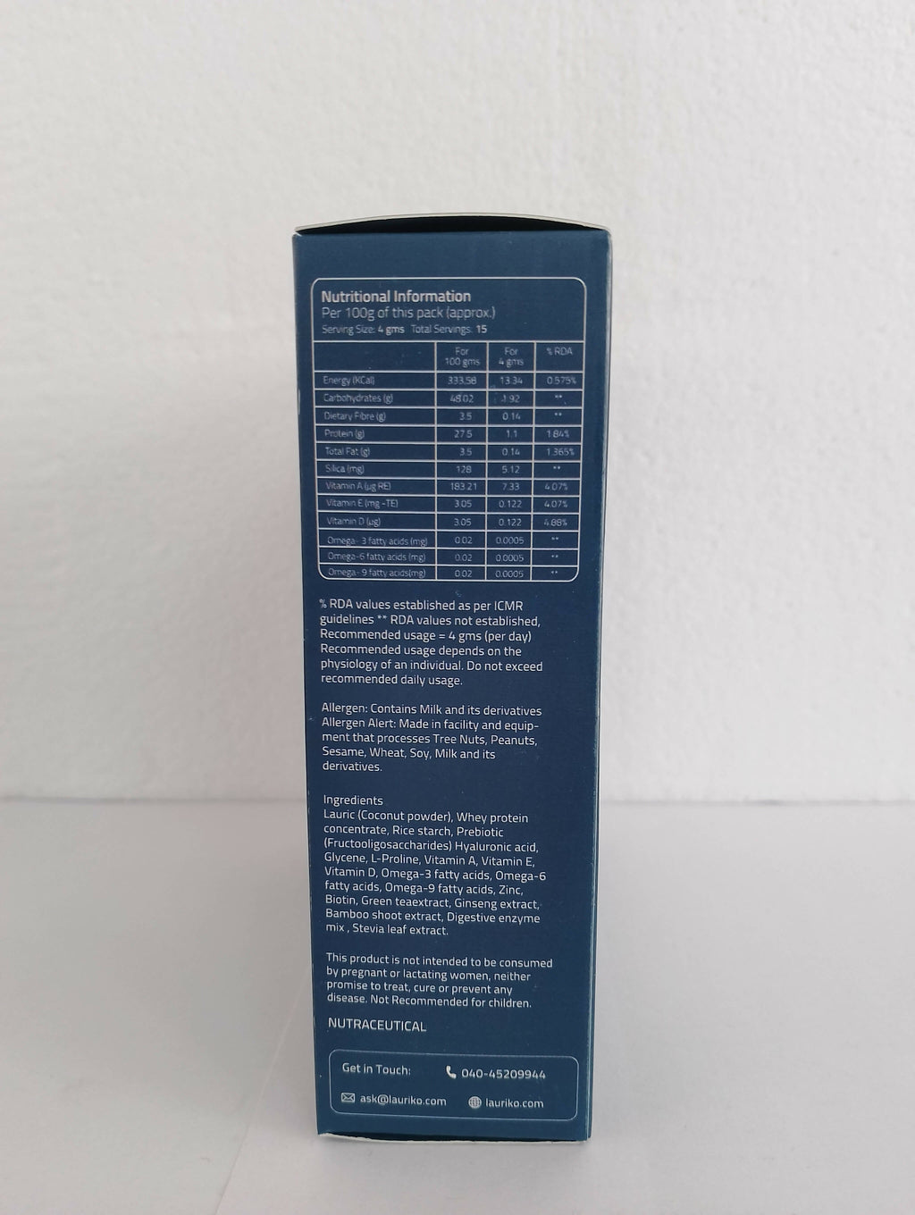 Laurik Skin Care Shots Supplement Powder For Women Lauric Acid, Papaya, Olives, Avocado, Cocoa & Green Tea - Vanilla | Grocsy