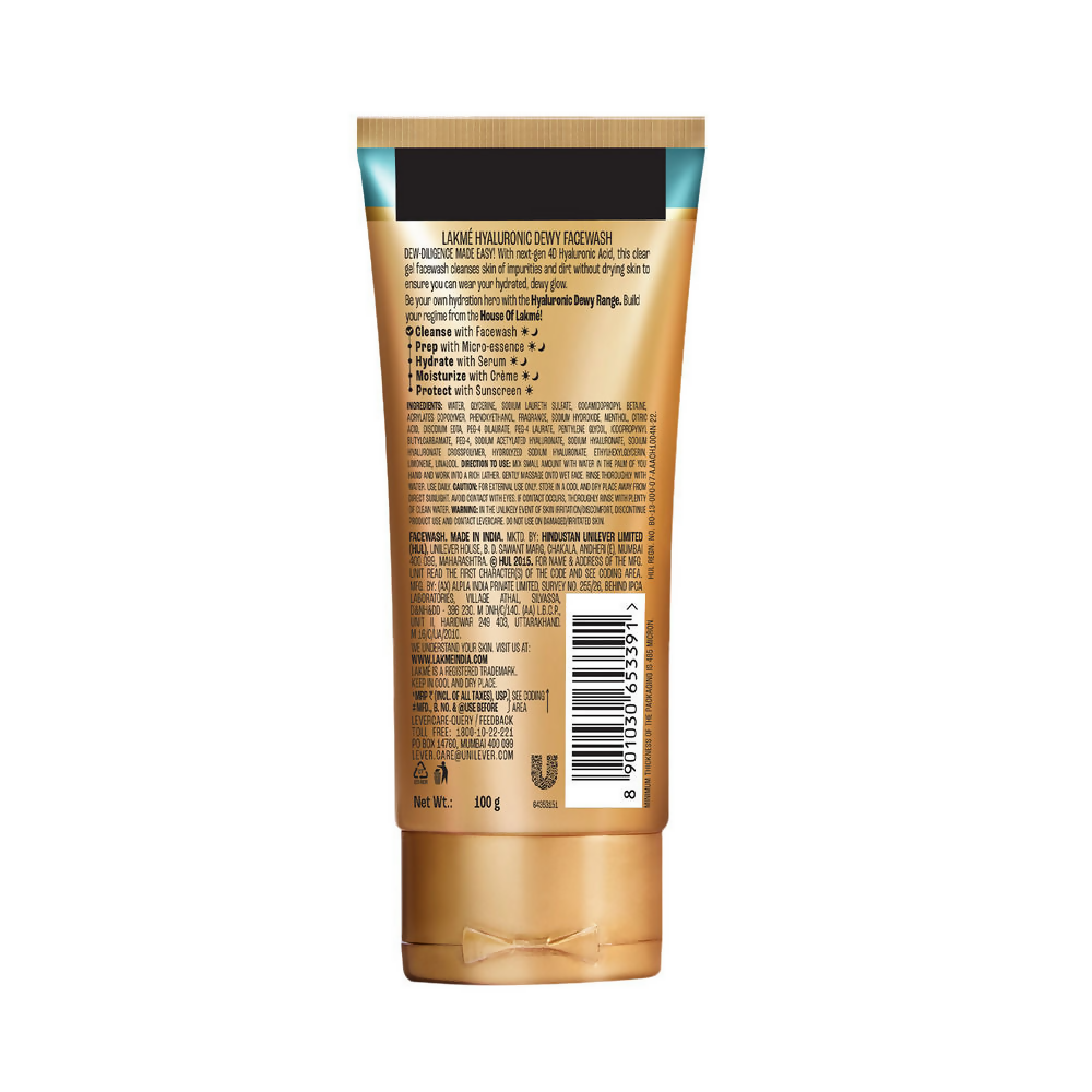Lakme Hyaluronic Dewy Facewash Hyadrating | Grocsy