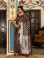 Shree Shyam Fashion Wine Silk Saree | Grocsy