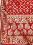 Myshka Women's Red Silk Print Casual Dupatta | Grocsy