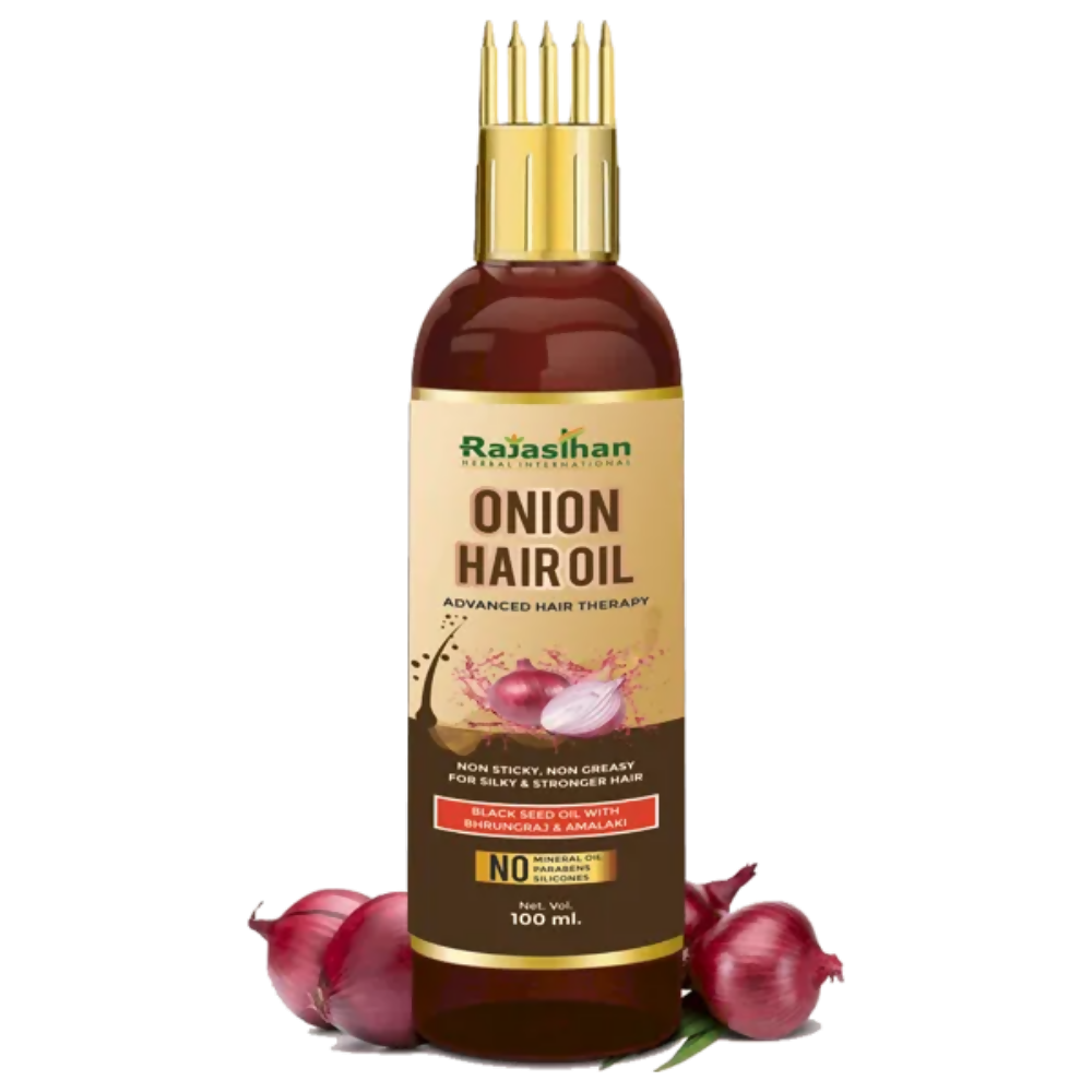 Rajasthan Herbals Onion Hair Oil & Hair Growth Stimulator Capsule Combo | Grocsy