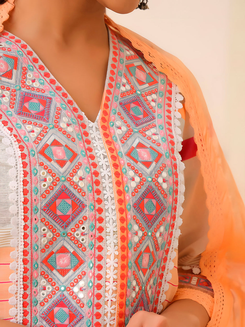 Embroidered & Printed Kurta With Pant & Dupatta Premium, Multicolor - Hiral Fashion | Grocsy