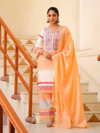 Embroidered & Printed Kurta With Pant & Dupatta Premium, Multicolor - Hiral Fashion | Grocsy
