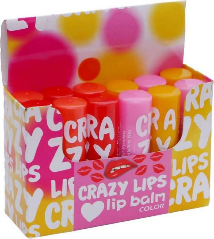 Favon Pack of 12 Multicolor Crazy Lip Balms | Grocsy
