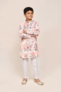 Joban Fashion Cotton Silk Peach Kurta With Straight Fit Pant | Grocsy