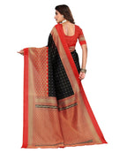 Vamika Black Printed Art Silk Saree | Grocsy
