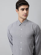 Jainish Men's Grey Checks Pure Cotton Formal Shirt | Grocsy