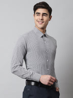 Jainish Men's Grey Checks Pure Cotton Formal Shirt | Grocsy