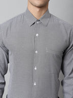 Jainish Men's Grey Checks Pure Cotton Formal Shirt | Grocsy