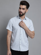 Jainish Men's Printed Casual Shirt - Light-Grey | Grocsy
