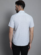 Jainish Men's Printed Casual Shirt - Light-Grey | Grocsy