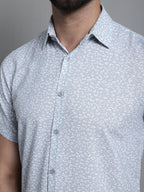 Jainish Men's Printed Casual Shirt - Light-Grey | Grocsy