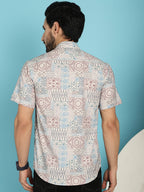 Indian Needle Men's Beige Printed Casual Shirt - Beige | Grocsy