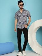 Indian Needle Men's Pejali Printed Casual Shirt - Brown | Grocsy