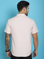 Indian Needle Men's Printed Half Sleeve Lycra Shirt - Pink | Grocsy