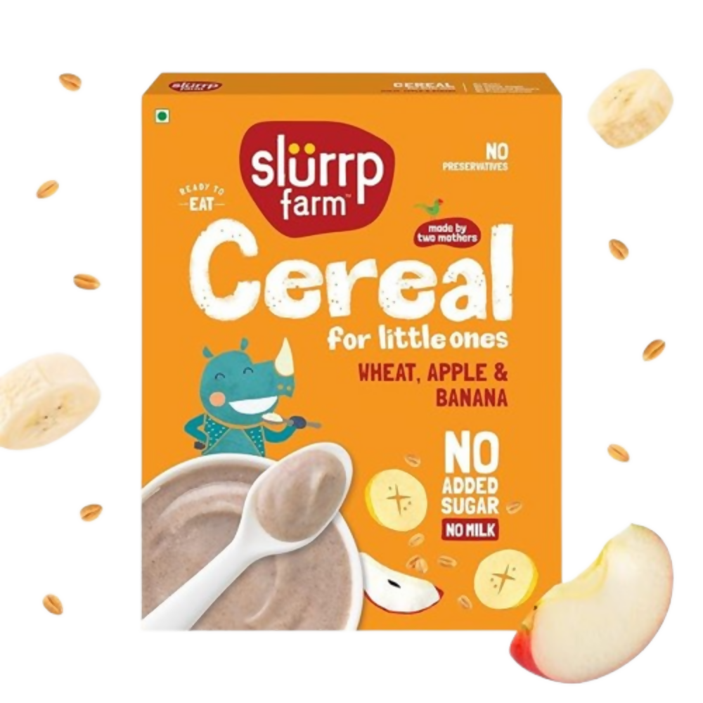 Slurrp Farm No Added Sugar Instant Wheat Apple & Banana Cereal | Grocsy