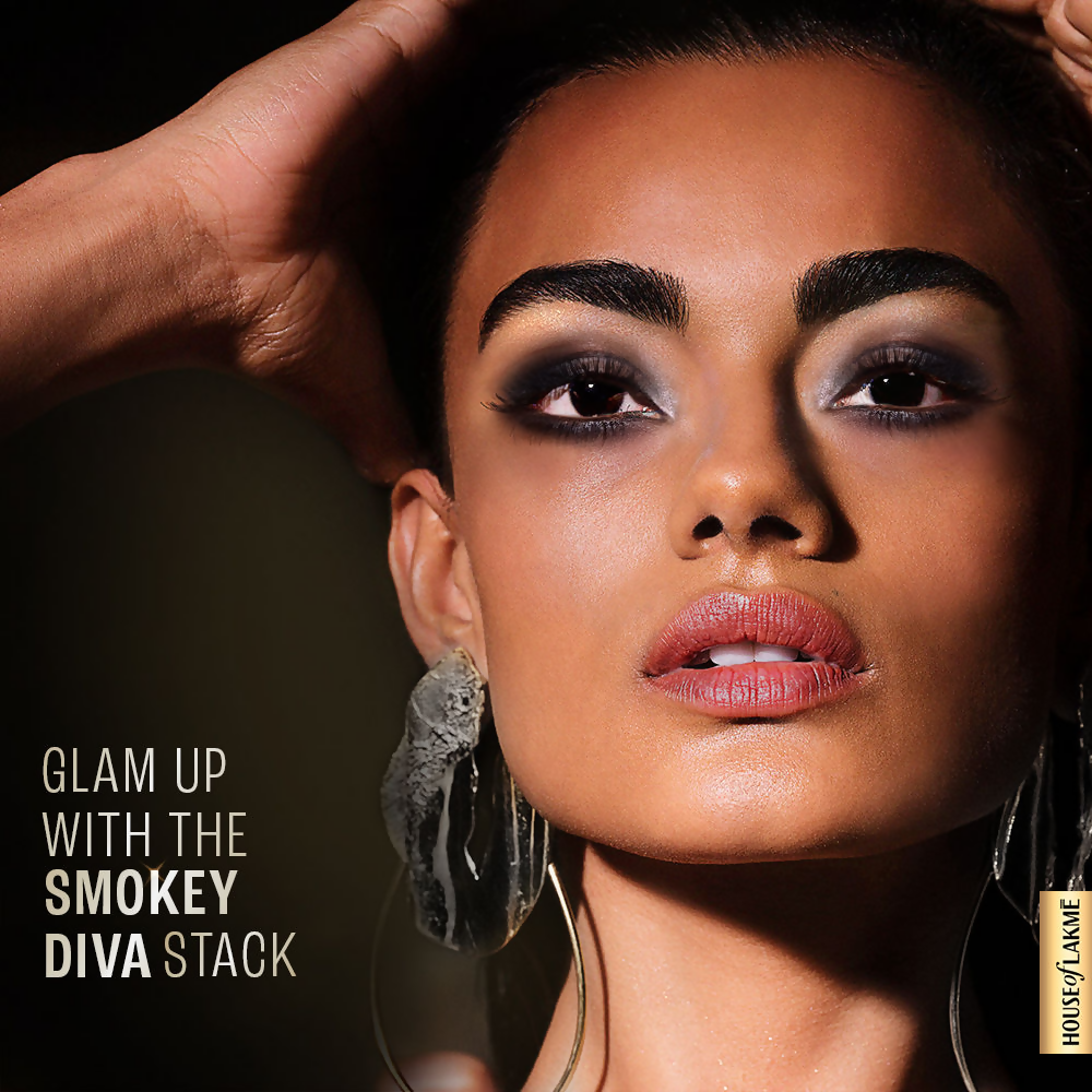 Lakme 9 To 5 Eyeconic Cream Powder Eyeshadow Stack - Smokey Diva | Grocsy
