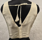 Kia Fashions Cream Self-Sheen Readymade Blouse | Grocsy