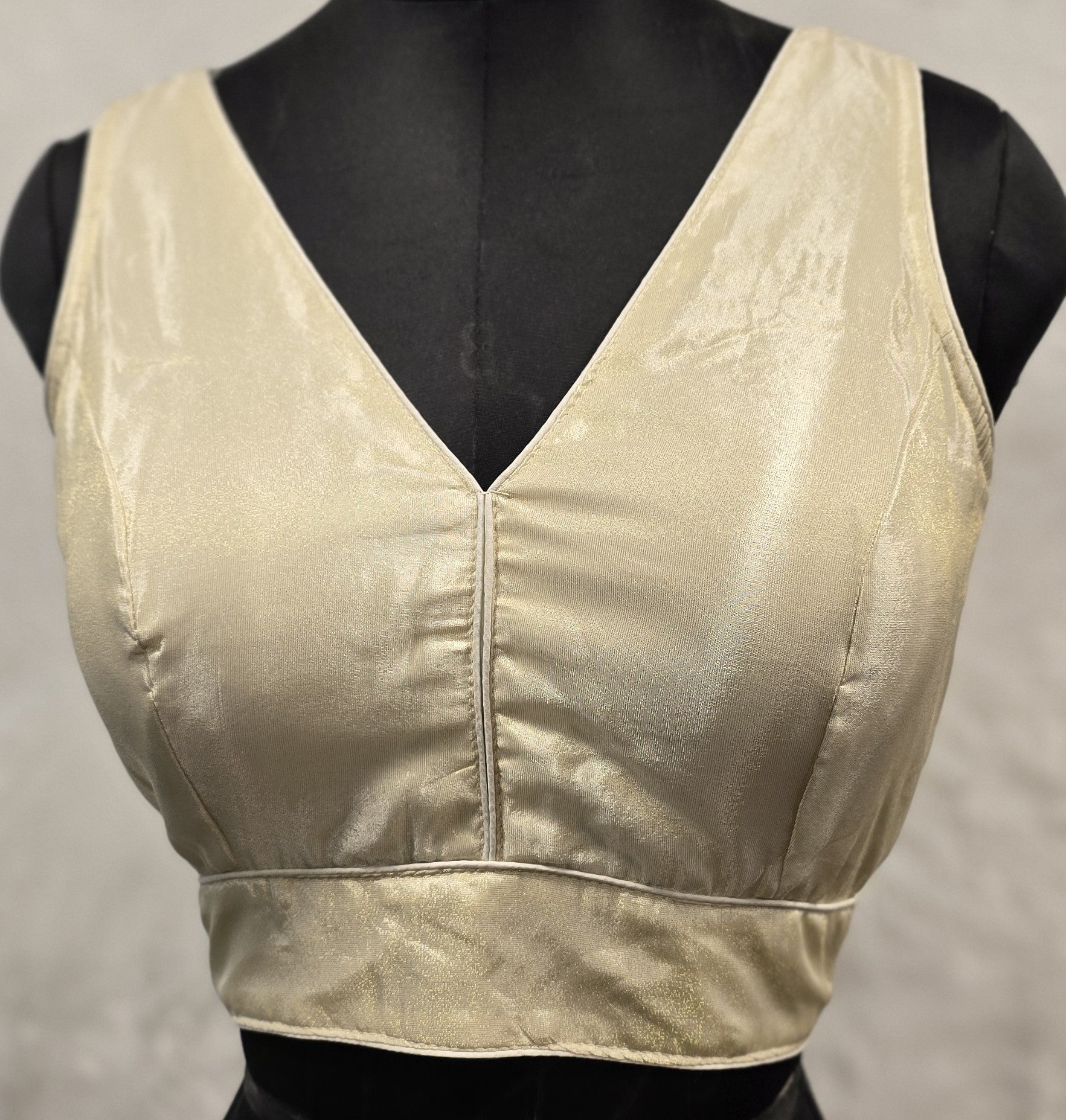 Kia Fashions Cream Self-Sheen Readymade Blouse | Grocsy